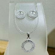 Conjunto circular calado cubic aro más dije Plata925