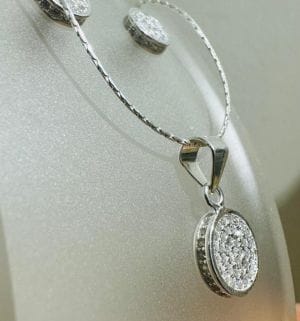 Conjunto circular aros y dije microcubics