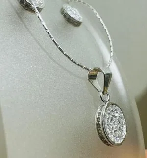 Conjunto circular aros y dije microcubics