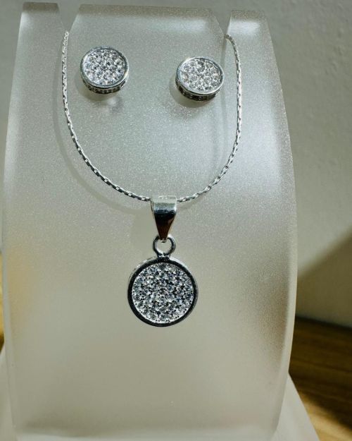 Conjunto circular aros y dije microcubics