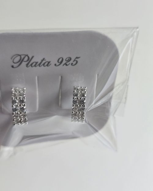 Argollitas de plata con brillo
