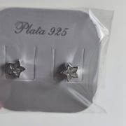 Aros cubic pasantes de plata estrellas
