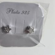 Aros cubic pasantes de plata estrellas