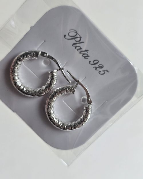 Argollas martilladas de plata 925