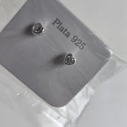 aros pasantes cubic corazón PLATA 925