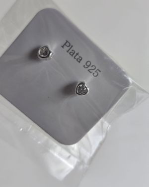 aros pasantes cubic corazón PLATA 925