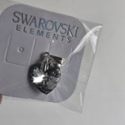 Dije corazon gris humo cristal swarovski