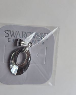Dije cristal swarovski calado ovalado gris
