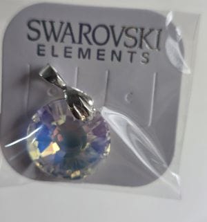 Dije grande circular cristal swarovski aurora boreal