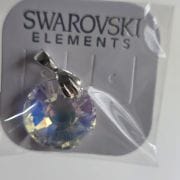 Dije grande circular cristal swarovski aurora boreal