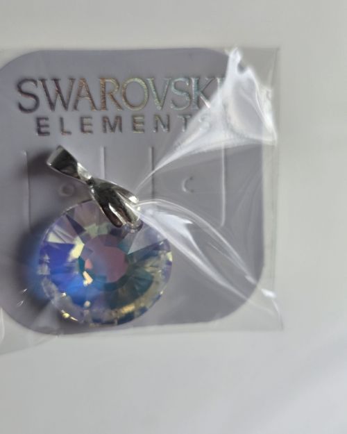 Dije grande circular cristal swarovski aurora boreal