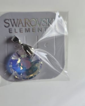 Dije grande circular cristal swarovski aurora boreal