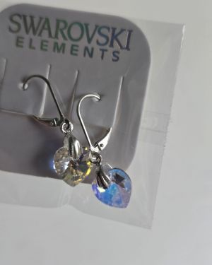 Argollas brisura con corazon 10 mm aurora boreal cristal
