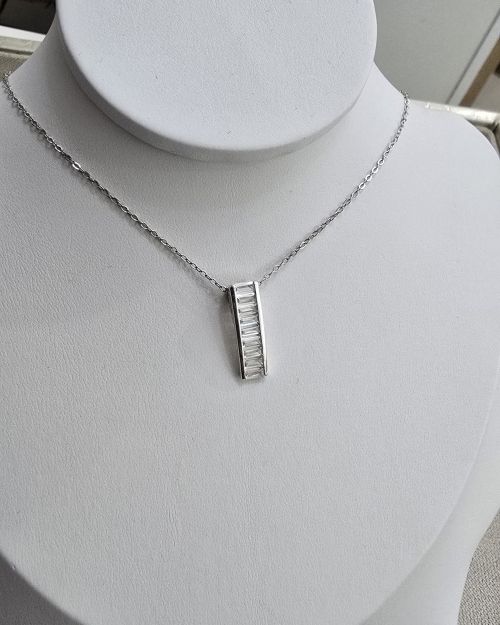 Cadena con dije alargado cubic Plata925