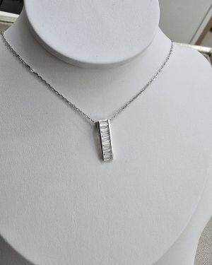 Cadena con dije alargado cubic Plata925
