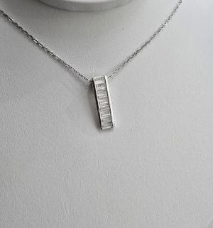 Cadena con dije alargado cubic Plata925