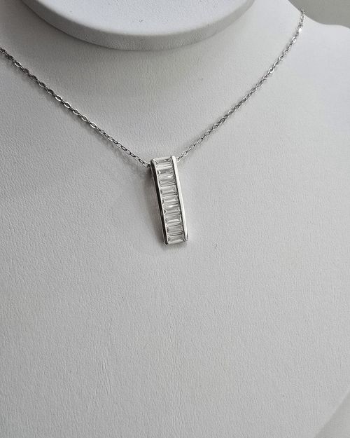 Cadena con dije alargado cubic Plata925