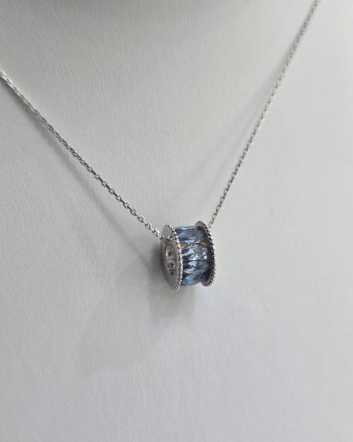 Cadena con dona celeste de Plata925