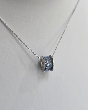 Cadena con dona celeste de Plata925