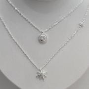 Cadena sol y estrella de Plata con extensor largo