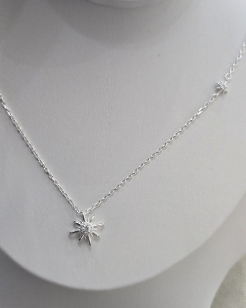 Cadena sol y estrella de Plata con extensor largo
