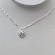 Cadena con dije circular punto de luz Plata925