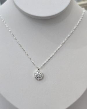 Cadena con dije circular punto de luz Plata925