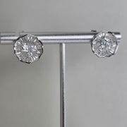 Aros pasantes medianos de Plata rodinada con cubic