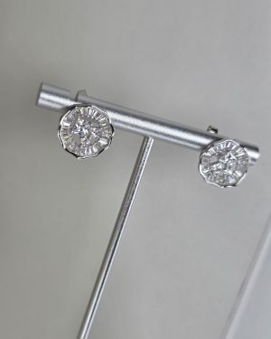 Aros pasantes medianos de Plata rodinada con cubic