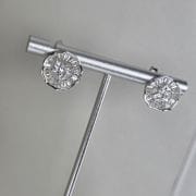 Aros pasantes medianos de Plata rodinada con cubic