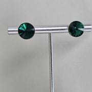 Aros medianos Verdes oscuro pasantes Plata925