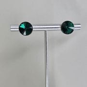 Aros medianos Verdes oscuro pasantes Plata925
