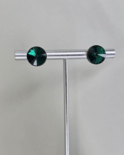 Aros medianos Verdes oscuro pasantes Plata925
