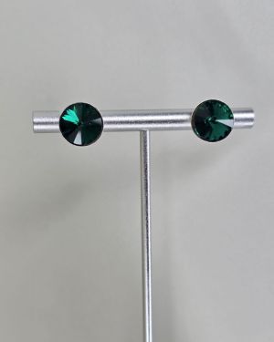 Aros medianos Verdes oscuro pasantes Plata925