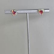 Aros pasantes corazones tornazolados Plata925