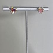Aros pasantes corazones tornazolados Plata925