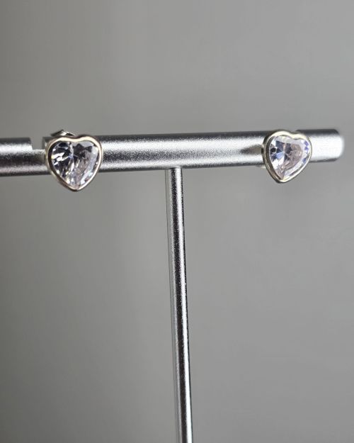 Aros pasantes corazón cubic cristal