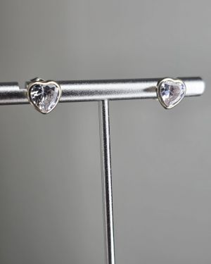 Aros pasantes corazón cubic cristal