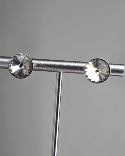 Aros pasantes cubic cristal circulares de Plata925