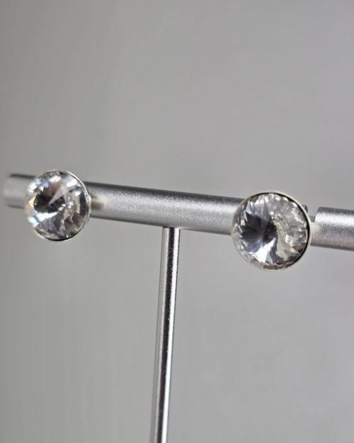 Aros pasantes cubic cristal circulares de Plata925