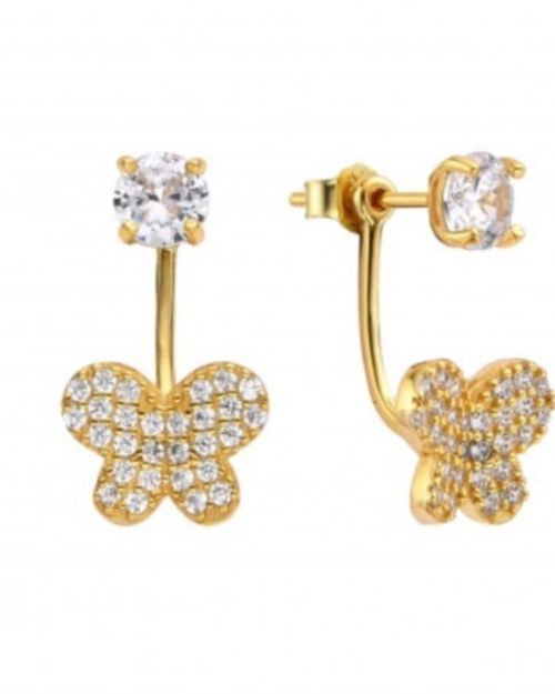 Aros abanicos doble uso mariposa GOLD