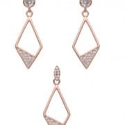 Conjunto rombo rosé dije y aros