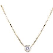 Gargantilla plata con baño gold cubic corazón
