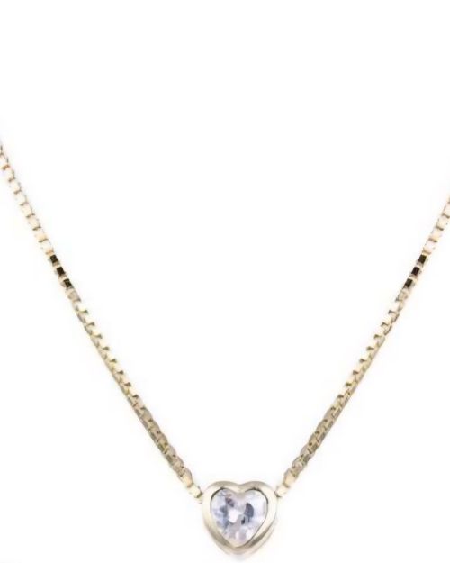 Gargantilla plata con baño gold cubic corazón
