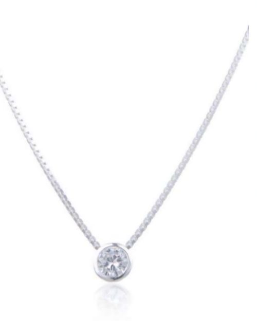 Cadena punto de luz con extensor de largo Plata 925