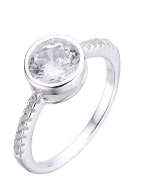 Anillo plata cubic circulae y pave