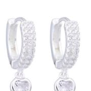Huggies de corazón 14 mm plata