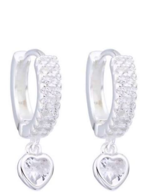 Huggies de corazón 14 mm plata