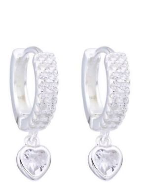 Huggies de corazón 14 mm plata