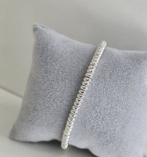 Pulsera donas de Plata con cierre mosquetón